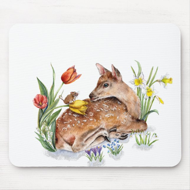 Spring Deer Mouse Mat (Front)