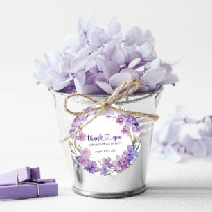 Spring Delicate Violet Baby Shower Thank You Favour Tags
