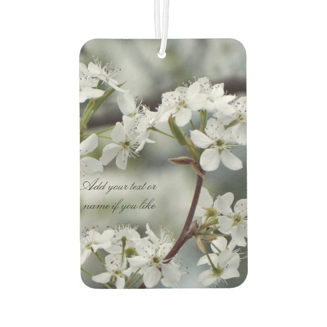 Spring dogwood  custom text car air freshener (Back)