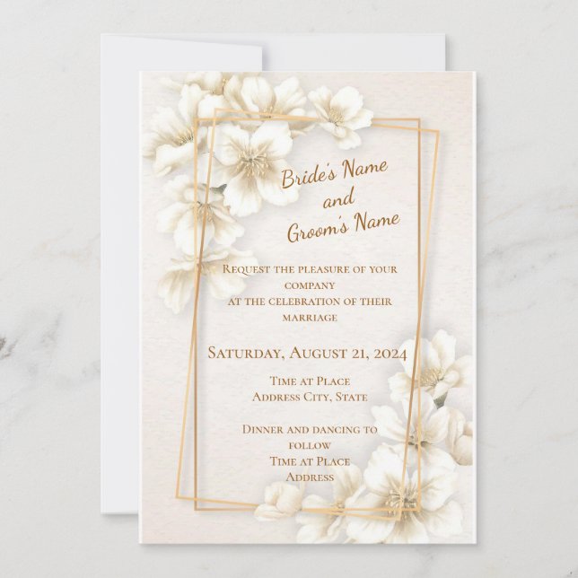 Spring Dogwood Flower Wedding Invitation (Front)
