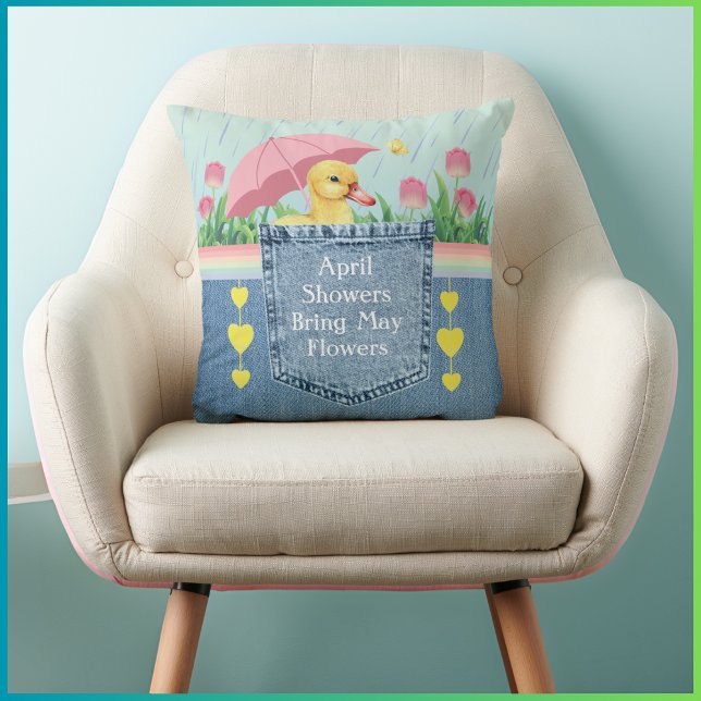 Spring Duckling Decorative Throw Pillow (Spring Duckling Decorative Pillow)
