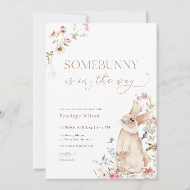 Spring Easter Bunny Baby Shower Invitation (Front)