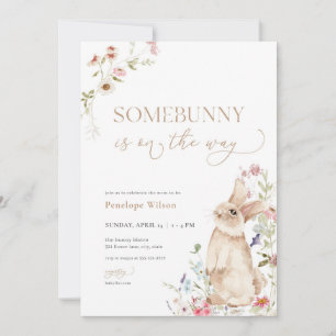 Spring Easter Bunny Baby Shower Invitation