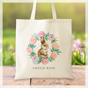 Spring Easter Bunny Egg Hunt Personalised Tote Bag