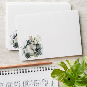 Spring Easter Bunny Floral Watercolor Envelope