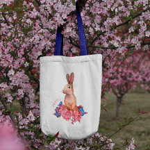 Spring Easter Bunny | Personalised Tote Bag
