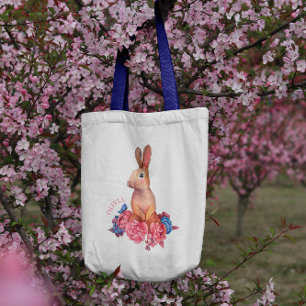 Spring Easter Bunny Personalised Tote Bag
