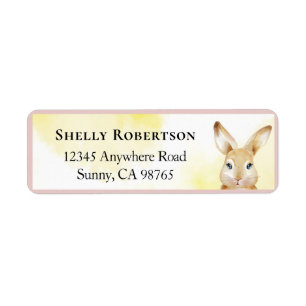 Spring Easter Bunny Watercolor Address Labels