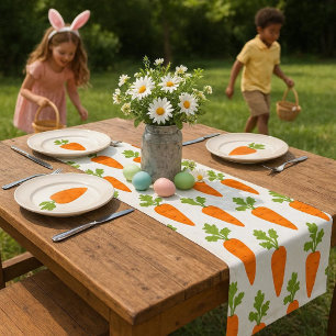 Spring / Easter Carrot Pattern Seasonal Decor  Short Table Runner