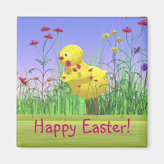 Spring Easter Chicken Magnet (Front)