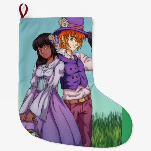 Spring Easter Couple Large Christmas Stocking