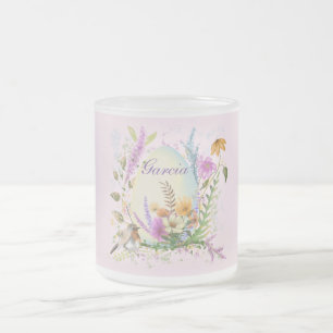 Spring Easter Egg Bird Flowers Floral Frosted Glass Coffee Mug