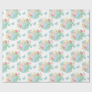 Spring Easter Eggs, Flowers, Butterflies Wrapping Paper