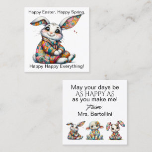 Spring Easter Handout - See Back!  Square Business Card