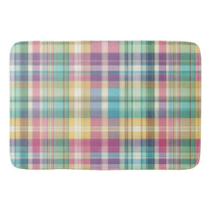 Spring/Easter pastel plaid/tartan  Bath Mat