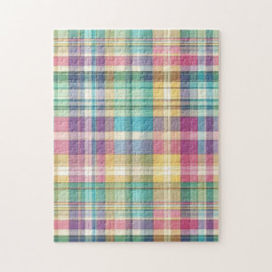 Spring/Easter pastel plaid/tartan  Jigsaw Puzzle