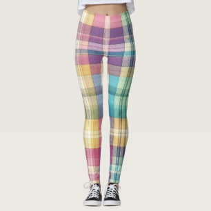 Spring/Easter pastel plaid/tartan  Leggings