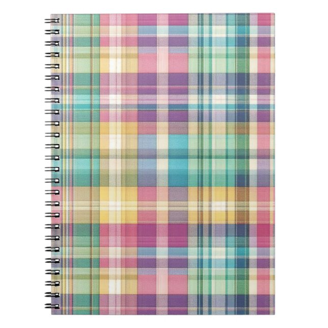 Spring/Easter pastel plaid/tartan  Notebook (Front)