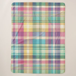 Spring/Easter pastel plaid/tartan Sherpa Blanket