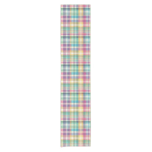Spring/Easter pastel plaid/tartan  Short Table Runner