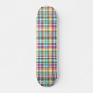 Spring/Easter pastel plaid/tartan Skateboard