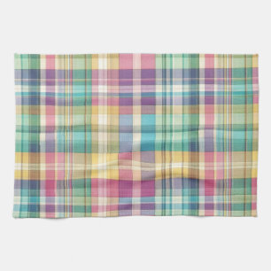 Spring/Easter pastel plaid/tartan Tea Towel