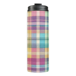 Spring/Easter pastel plaid/tartan  Thermal Tumbler