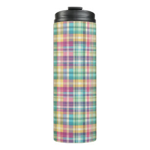 Spring/Easter pastel plaid/tartan Thermal Tumbler
