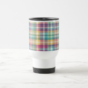 Spring/Easter pastel plaid/tartan Travel Mug