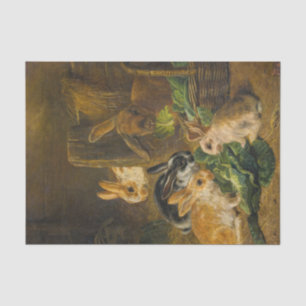 Spring Easter Rabbits Decoupage Decoupaging Rustic Tissue Paper