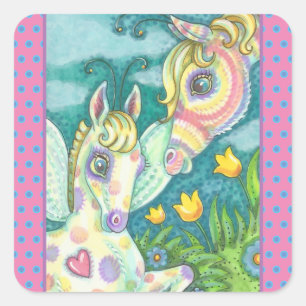 SPRING EASTER, RAINBOW BABY HORSE, FAIRY STICKERS