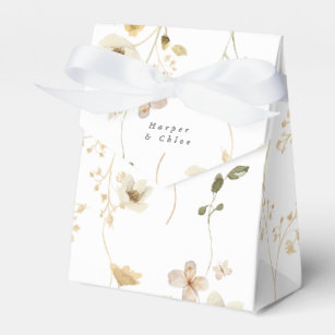 Spring Elegant Boho Wildflower Wedding Favour Box
