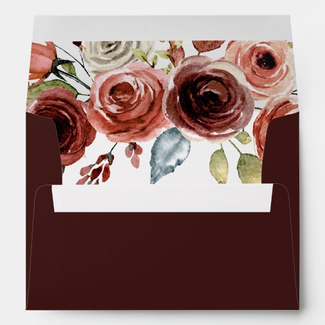 Spring Elegant Floral Wedding Invitation Envelope (Back (Bottom))