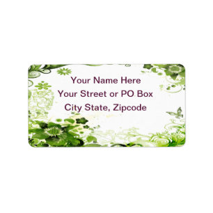 Spring Emerald Green Floral Label