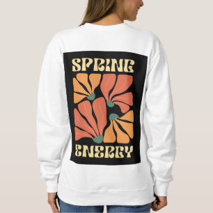Spring Energy Retro Floral Design   Vintage Abstra Sweatshirt