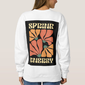 Spring Energy Retro Floral Design | Vintage Abstra Sweatshirt