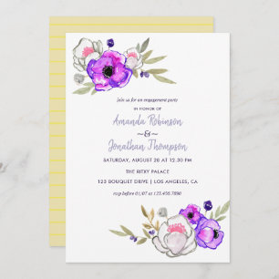 Spring Engagement Party watercolor floral Invite