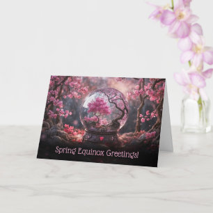Spring Equinox Greetings with Pretty Pink Blossoms Card