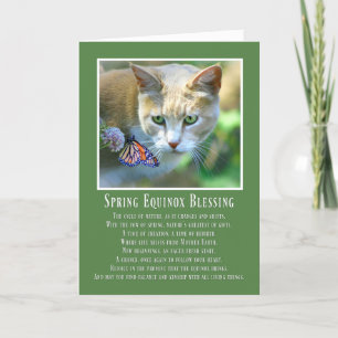 Spring Equinox Ostara Cat and Butterfly Card