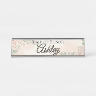 🌸 SPRING — “Ethereal Garden” Maid of Honour Desk Name Plate