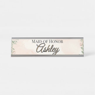 🌸 SPRING — “Ethereal Garden” Maid of Honour Desk Name Plate