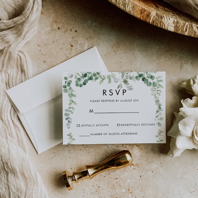 Spring Eucalyptus Greenery Minimalist RSVP Card (Creator Uploaded)