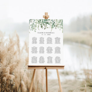 Spring Eucalyptus Greenery Wedding Seating Chart