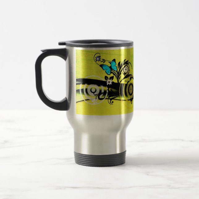 Spring Explosion Aluminium Travel Mug (Left)