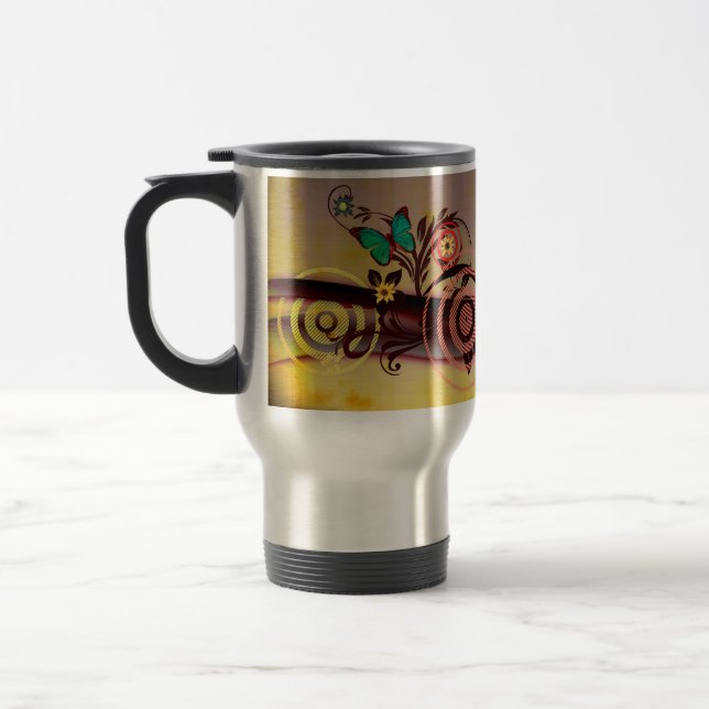 Spring Explosion Aluminium Travel Mug (Left)