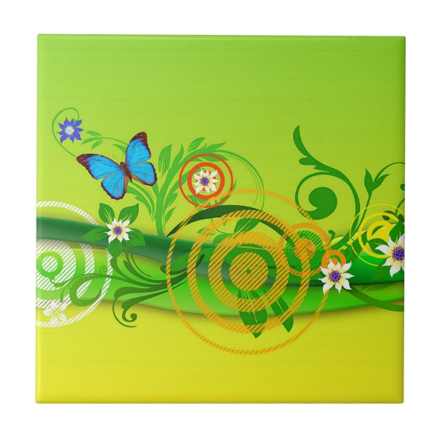 Spring Explosion Ceramic Tile (Front)