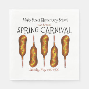 Spring Fair Carnival Festival Corn Dog Corndog Napkin