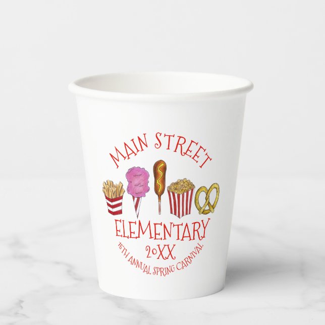 Spring Fair Carnival Festival Corndog Ice Cream Paper Cups (Front)