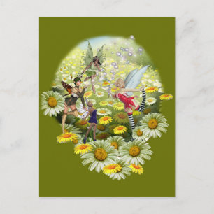 Spring fairies postcard