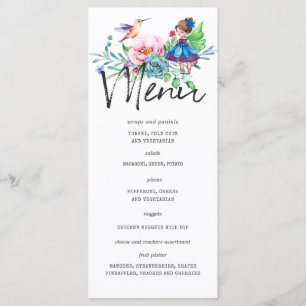 Spring Fairy Birthday Party Menu Template